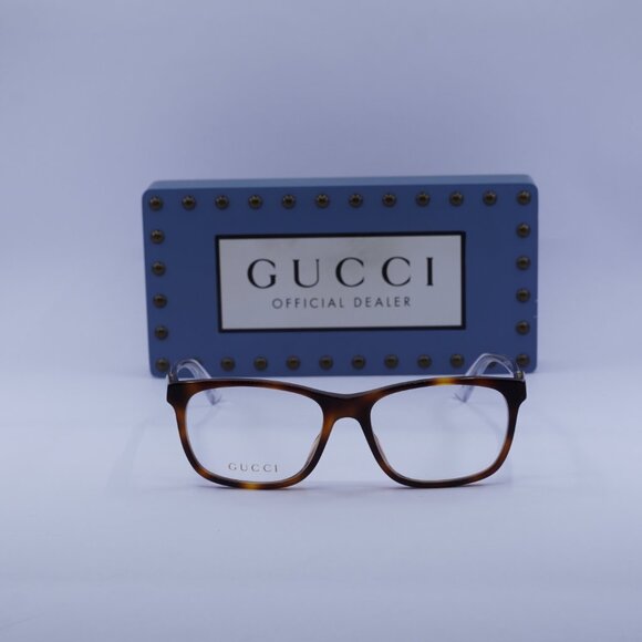 Gucci GG0490O 003 Rectangle Eyeglasses - Havana 53mm - Picture 2 of 9